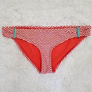 Xhilaration Red & white chevron bikini bottom